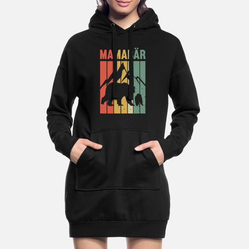 Mamabär Muttertag Retro Mutter Geschenk Hoodie-Kleid