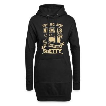 Cavalière femme Shetty cheval équitation cadeau - Sweat-shirt à capuche long Femme - noir - Devant