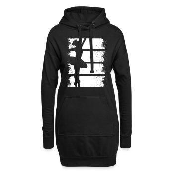 Ballerine ballerine danse Rétro rétro - Sweat-shirt à capuche long Femme - noir - Devant
