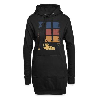 Jardinier rétro jardin vintage style jardinage - Sweat-shirt à capuche long Femme - noir - Devant