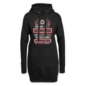 Stolze Schwester Geschwister Geburtstag - Hoodie-Kleid - Schwarz - Vorne