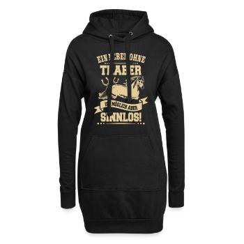 Ein Leben ohne Traber ist Sinnlos Reiter Geschenk - Hoodie-Kleid - Schwarz - Vorne