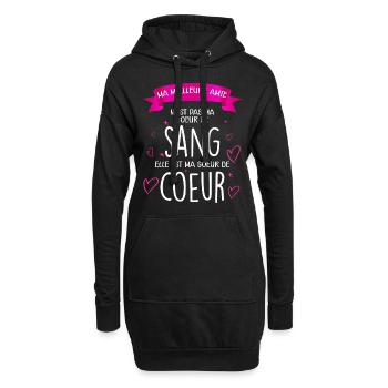 Soeur de coeur. Idée cadeau meilleure Amie - Sweat-shirt à capuche long Femme - noir - Devant