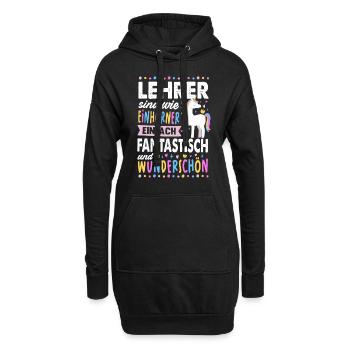 Lehrerin Einhorn Schule Pädagogin Klassenlehrerin - Hoodie-Kleid - Schwarz - Vorne