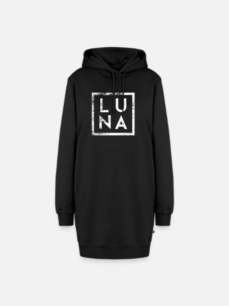 Luna Minimalismus - Hoodie-Kleid - Schwarz