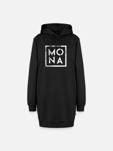 Mona Minimalismus - Hoodie-Kleid - Schwarz
