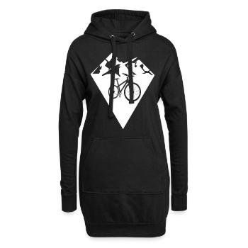 Diamantform - Berg - Radsport - (4) - Hoodie-Kleid - Schwarz - Vorne