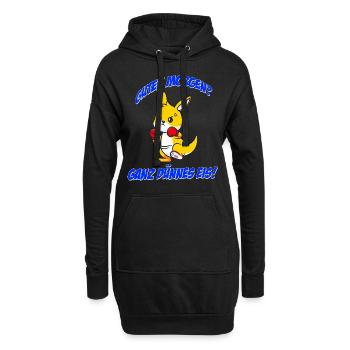 Känguru Guten Morgen? Ganz dünnes Eis Morgenmuffel - Hoodie-Kleid - Schwarz - Vorne