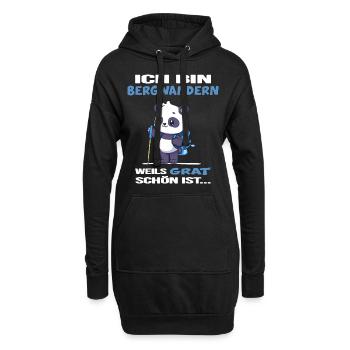 Bergwandern Gratwanderung Berghütte servus alpin - Hoodie-Kleid - Schwarz - Vorne