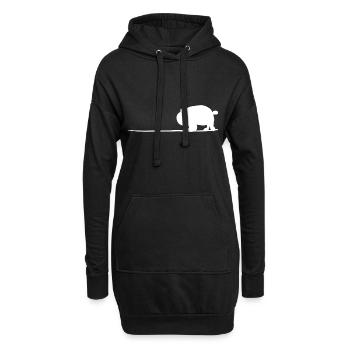 Panda Tier Symbol Linie Wildtier - Hoodie-Kleid - Schwarz - Vorne