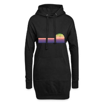 Retro Horizontal Vintage Sonnenuntergang - Hoodie-Kleid - Schwarz - Vorne