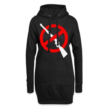 Anti Waffen ANTI War Anti Krieg Jagen Waffe - Hoodie-Kleid - Schwarz - Vorne
