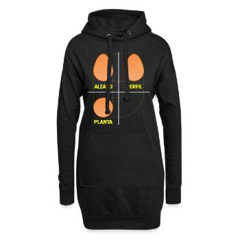 Dihedrales Ei-System für Architekten - Hoodie-Kleid - Schwarz - Vorne
