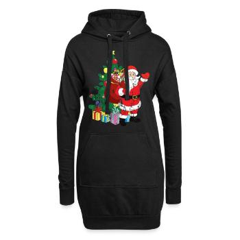 Noël rétro style grunge vintage - Sweat-shirt à capuche long Femme - noir - Devant
