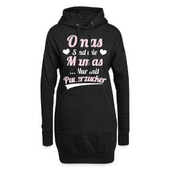 Omas sind wie mamas, nur mit puderzucker - Hoodie-Kleid - Schwarz - Vorne