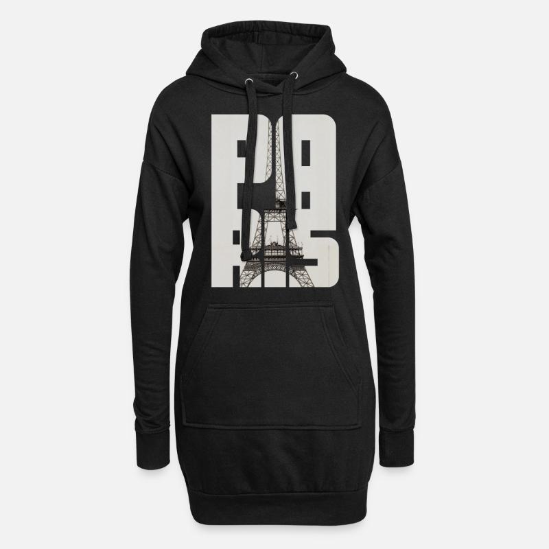 Paris Eiffelturm - Hoodie-Kleid - Schwarz