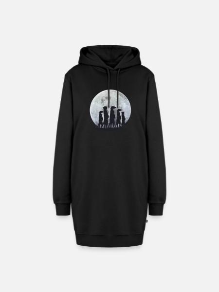Erdmännchen Meerkat - Hoodie-Kleid - Schwarz