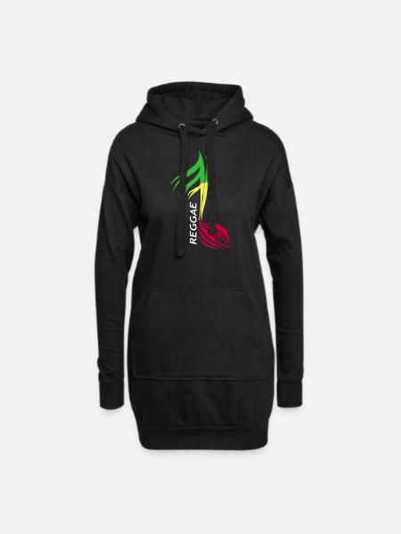 Rasta Rastafari Reggae - Hoodie-Kleid - Schwarz