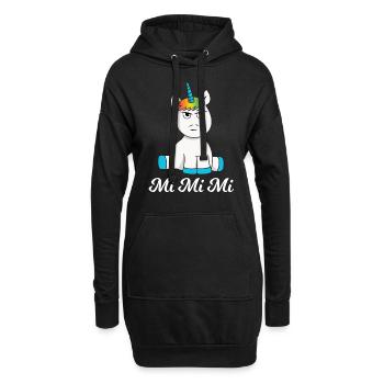 Einhorn Mimimi - Hoodie-Kleid - Schwarz - Vorne