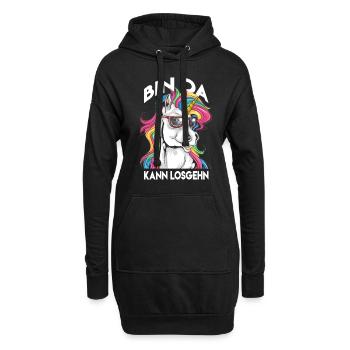 Bin da kann losgehen Spruch Bin da kann losgehn - Hoodie-Kleid - Schwarz - Vorne