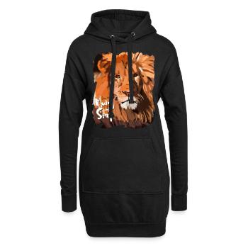 Lion (Josué 1:9) - Sweat-shirt à capuche long Femme - noir - Devant