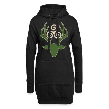 keltisches symbol 1 e 1 mit hirsch - Hoodie-Kleid - Schwarz - Vorne