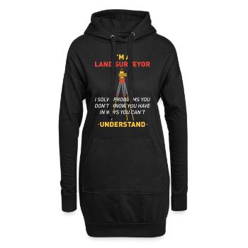 Landvermesser Spruch - Vermessungsingenieur - Hoodie-Kleid - Schwarz - Vorne