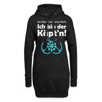 Kapitän maritime maritim Boot Geschenk - Hoodie-Kleid - Schwarz - Vorne