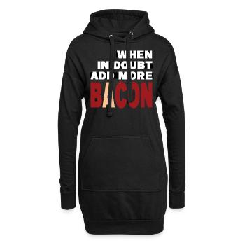 Im Zweifelsfall mehr BACON (weiß) hinzufügen - Hoodie-Kleid - Schwarz - Vorne