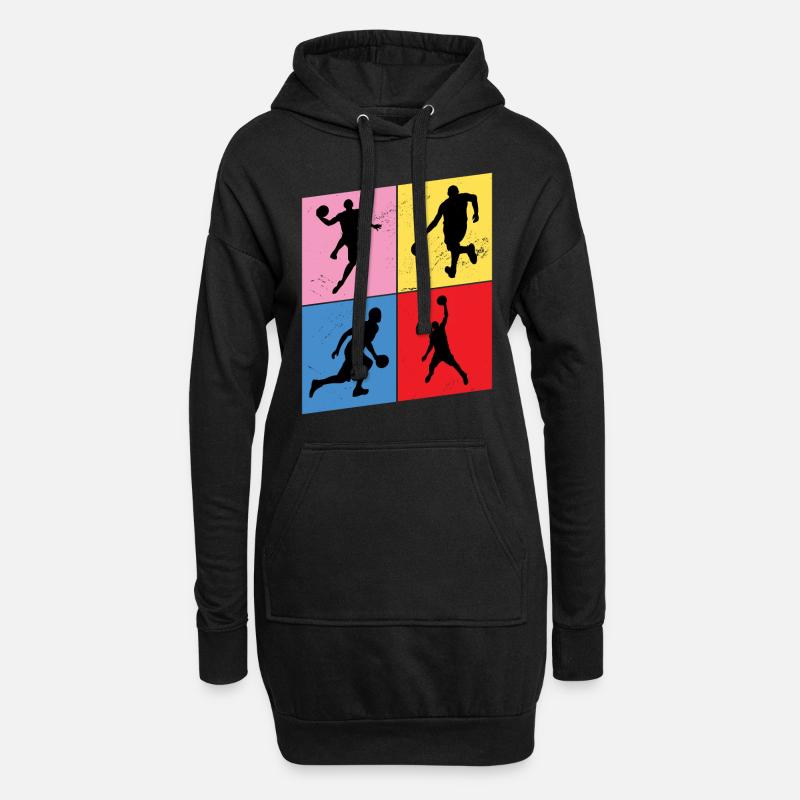 Basketteur Basketteur Vintage Rétro - Sweat-shirt à capuche long Femme - noir
