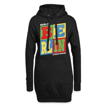 Berlin Deutschland Stadt Bunt Skyline Heimat - Hoodie-Kleid - Schwarz - Vorne