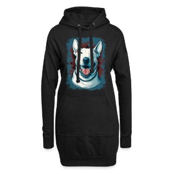 Cheerful Bull Terrier - Hoodie Dress - black - Front