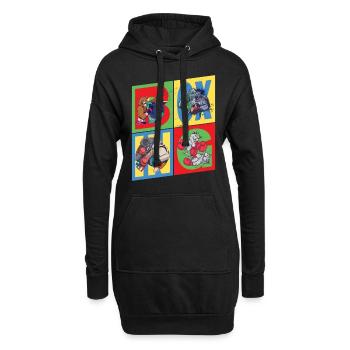 Boxe Boxer Boxe Match Sport Animaux Dessin animé Comic - Sweat-shirt à capuche long Femme - noir - Devant