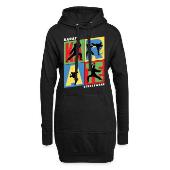 Karaté, Karatéka, arts martiaux, Combats, Sports - Sweat-shirt à capuche long Femme - noir - Devant