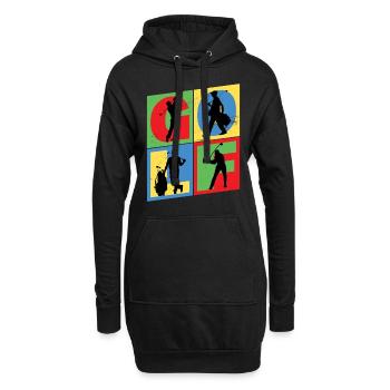 Golf Golfen Golfspieler Sport Hobby Club Vintage - Hoodie-Kleid - Schwarz - Vorne