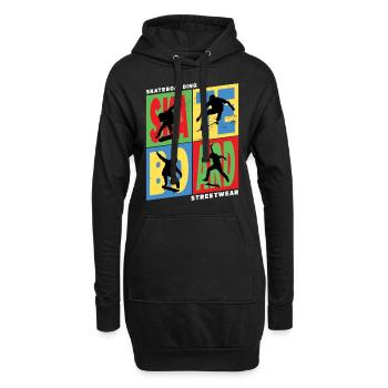 Skateboarding Skate Skater Skateboard Sk8 Vintage - Hoodie-Kleid - Schwarz - Vorne