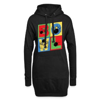 Bowling Bowling Bowling Ball Quilles Joueurs de bowling - Sweat-shirt à capuche long Femme - noir - Devant