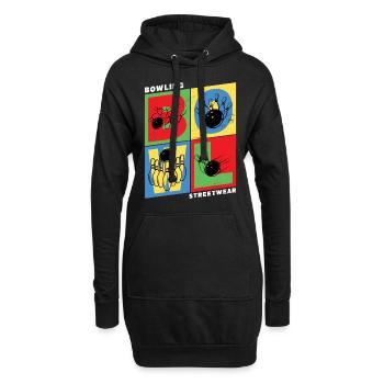 Bowling Bowling Bowling Ball Quilles Joueurs de bowling - Sweat-shirt à capuche long Femme - noir - Devant