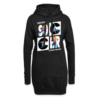 Fußball Fußballer Fußballspieler Sport Fan Verein - Hoodie-Kleid - Schwarz - Vorne