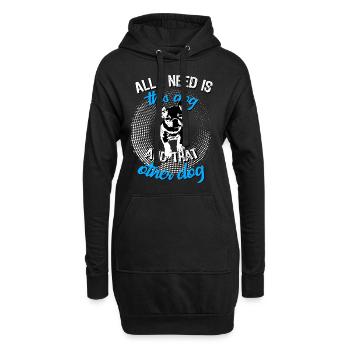 French Bulldog All I need is this dog and - Hoodie Dress - black - Front