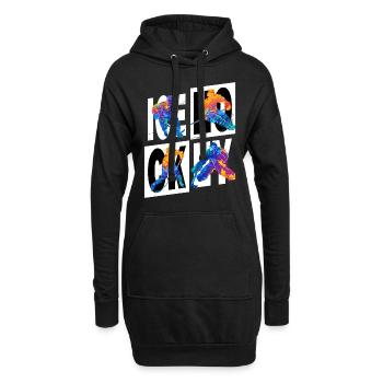 Joueur de hockey Sport Fan Team Club Bunt - Sweat-shirt à capuche long Femme - noir - Devant