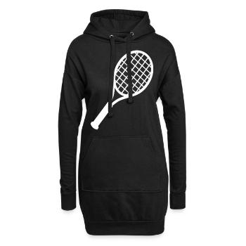 Conception de raquette de tennis pour le joueur de tennis - Sweat-shirt à capuche long Femme - noir - Devant