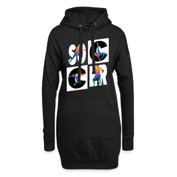 Fußball Fußballer Fußballspieler Sport Fan Verein - Hoodie-Kleid - Schwarz - Vorne