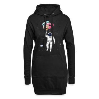 Heiratest du mich, Astronaut im Weltraum - Hoodie-Kleid - Schwarz - Vorne