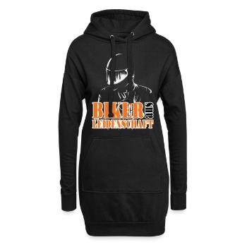 Motorrad Motorradfahrer Biker aus Leidenschaft - Hoodie-Kleid - Schwarz - Vorne