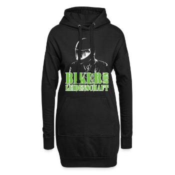 Motorrad Motorradfahrer Biker aus Leidenschaft - Hoodie-Kleid - Schwarz - Vorne