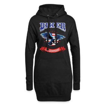Moto Motard Motard Motard avec passion - Sweat-shirt à capuche long Femme - noir - Devant