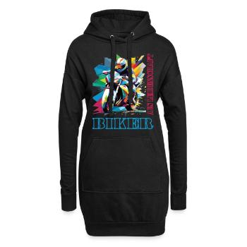 Motorrad Motorradfahrer Biker aus Leidenschaft - Hoodie-Kleid - Schwarz - Vorne