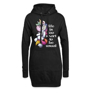 Lustiger Einhorn-Spruch voll Ironie und Sarkasmus - Hoodie-Kleid - Schwarz - Vorne