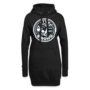 Live Strong 2024, Bodybulding, Fitness - Hoodie-Kleid - Schwarz - Vorne